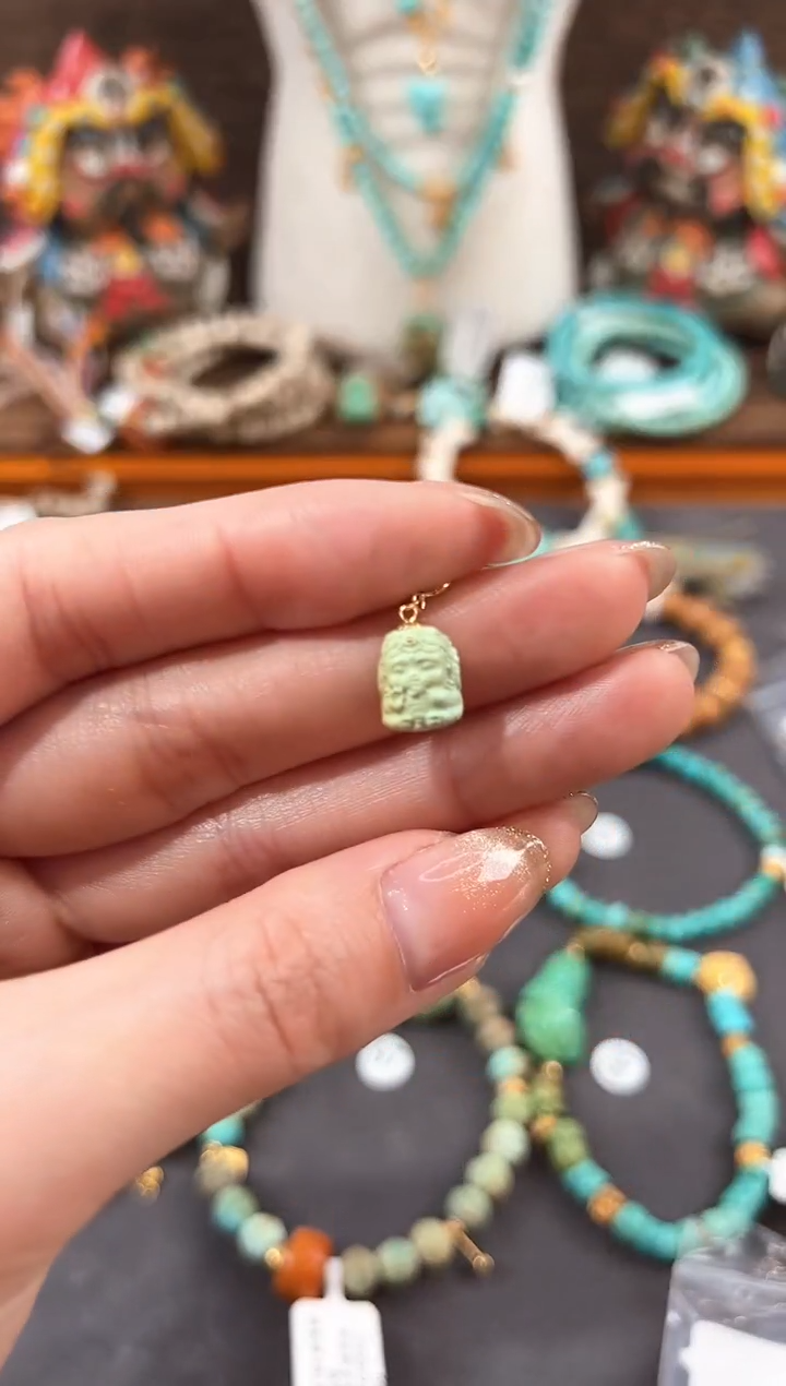 【闪购商品】绿松石提溜18K金镶嵌绿松石提溜