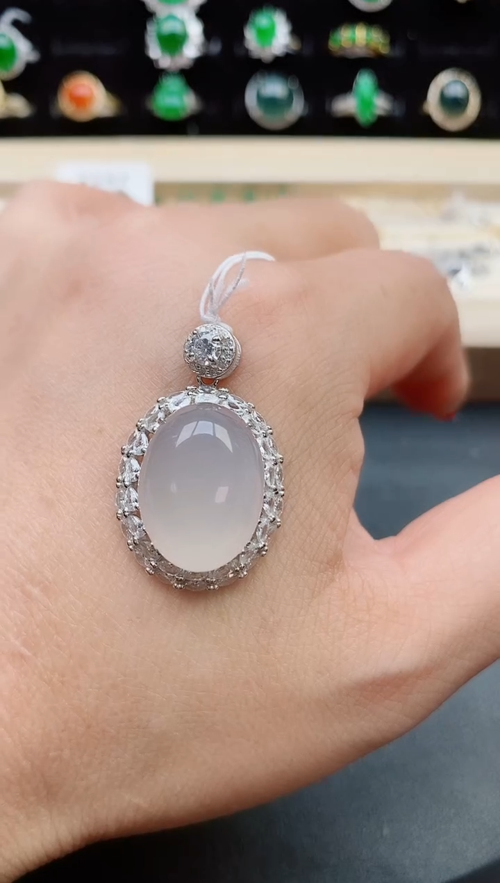 【闪购商品】玛瑙/玉髓吊坠(赠链)银S925镶嵌321321