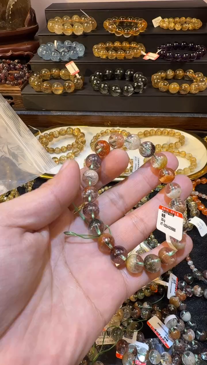 未镶嵌手串水晶SJ-424四季幽灵10cm+-