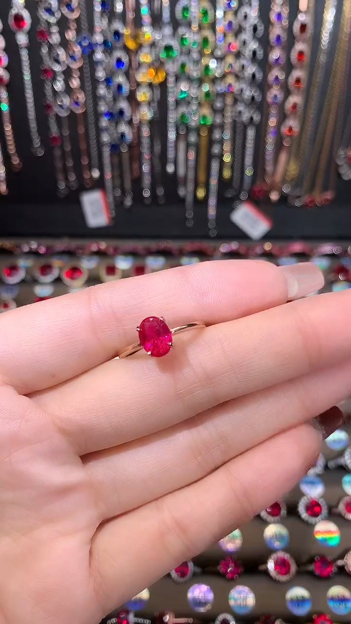 【闪购商品】红宝石戒指银S925镶嵌6.8