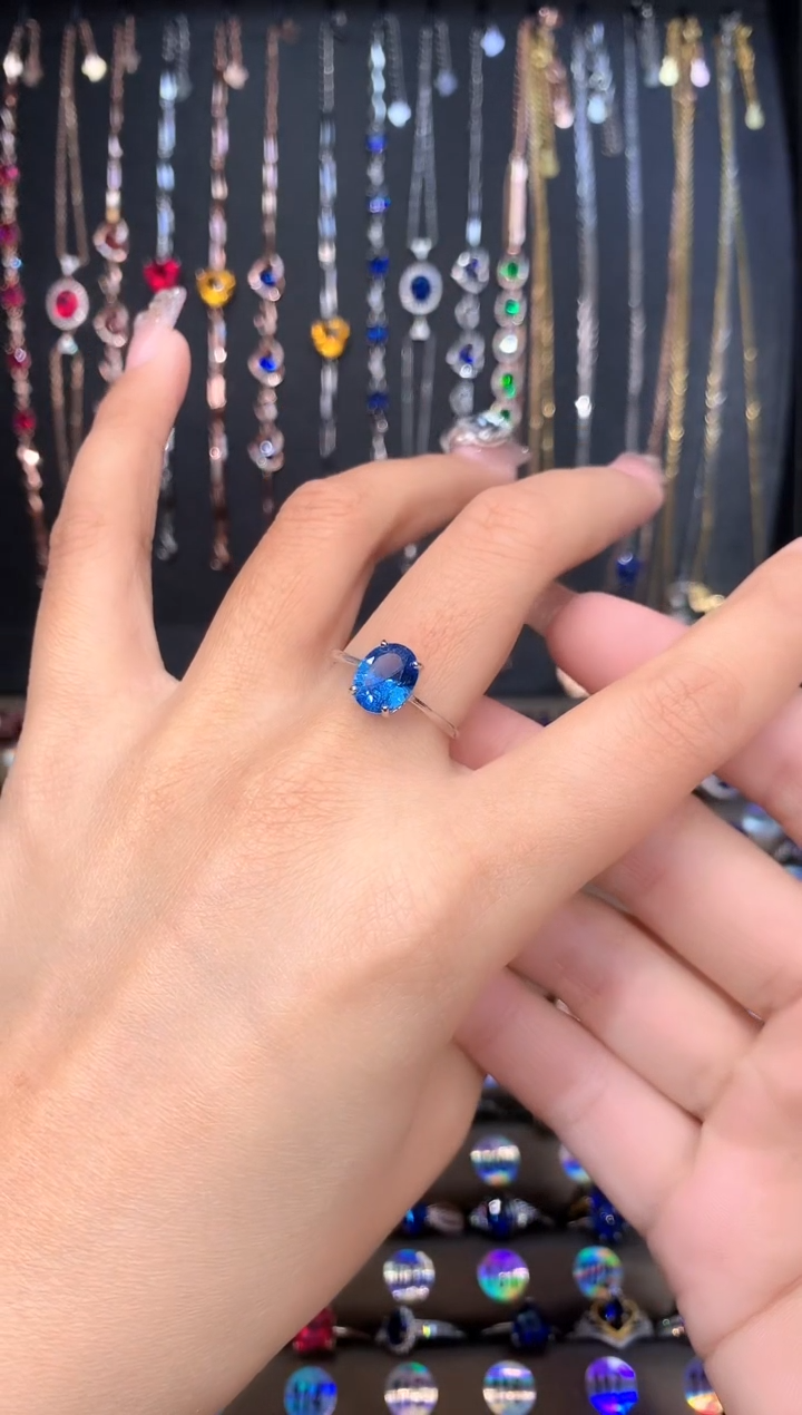 【闪购商品】蓝宝石戒指银S925镶嵌7.9银色