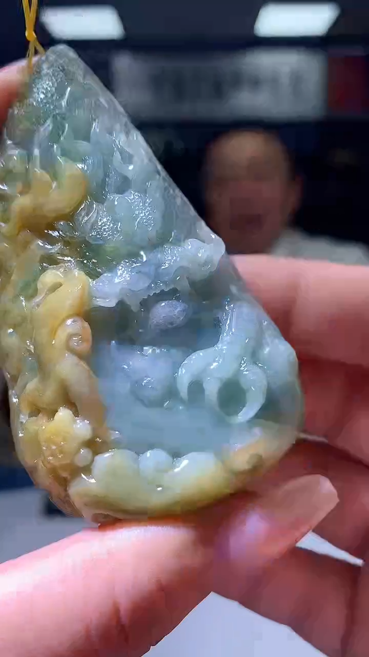 【闪购商品】定制翡翠未镶嵌1080xx-毛货挂件31