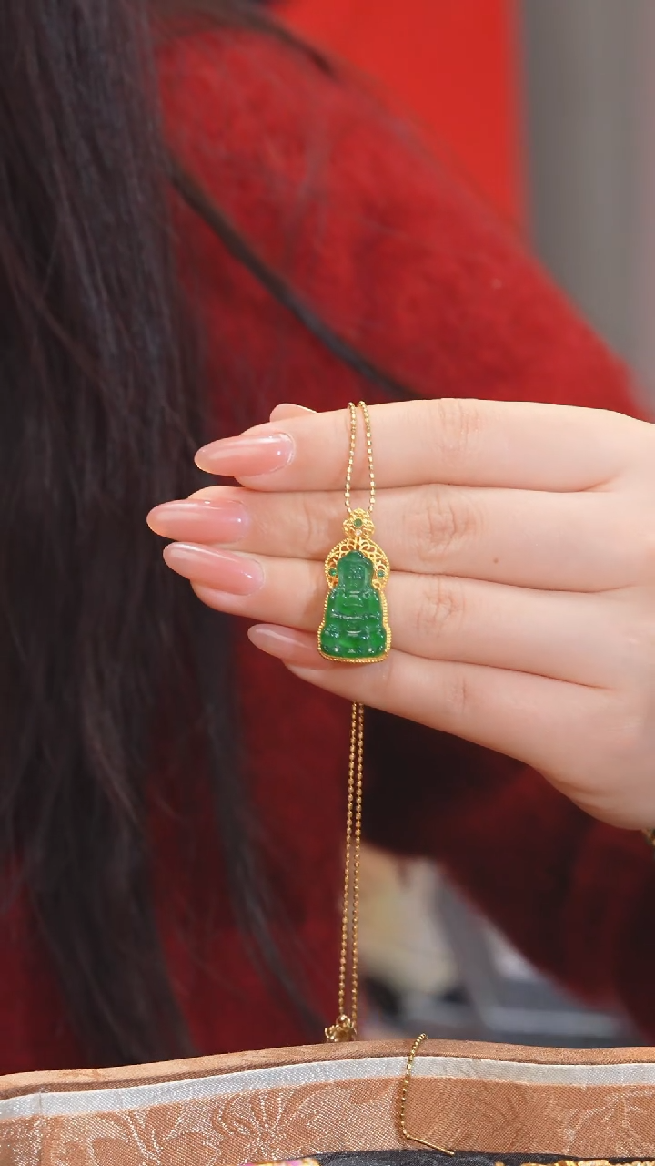 【闪购商品】翡翠吊坠(不含链)18K金镶嵌多样性发@@G3974