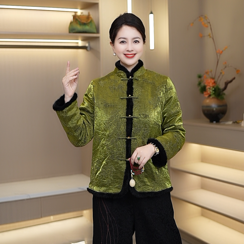 气质款大衣时尚加绒保暖秋冬女士百搭休闲短款外套新款宽松大码