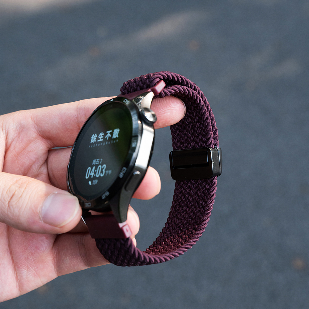 适用华为watch5/4pro表带GT5GT3new2手表弹力尼龙编织磁吸腕带