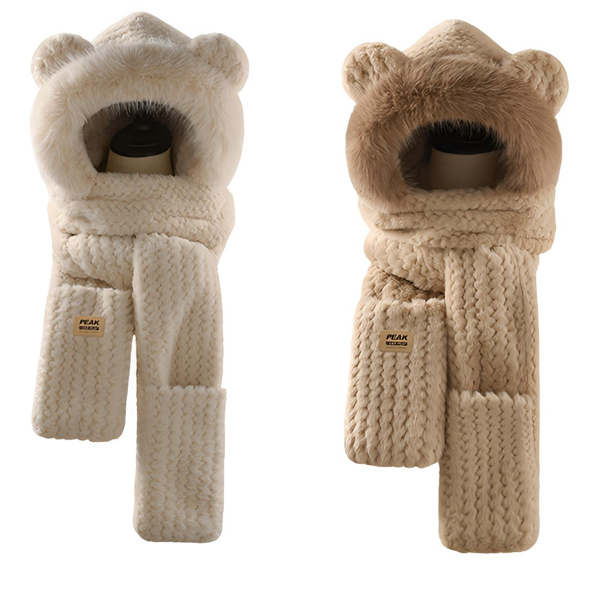 Peak/匹克三件套套装围巾保暖冬童加厚秋冬季护耳帽百搭毛绒防寒