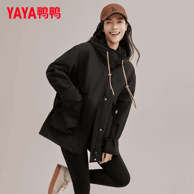 YAYA/鸭鸭男女短款时尚户外加厚休闲宽松羽绒服外套YE4B601861D