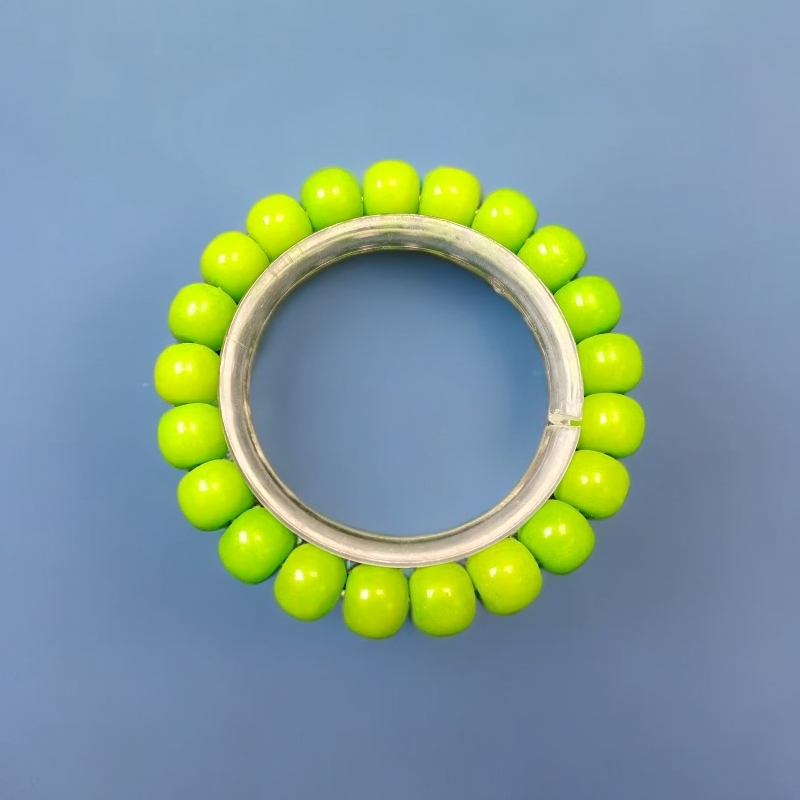 B463白玉菩提青苹果卡1.1单圈手串