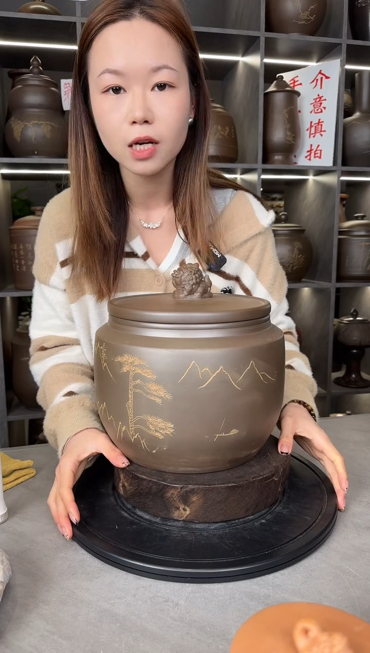 【闪购商品】罐本陶手作坭兴陶4-5斤装茶叶罐手工痕迹