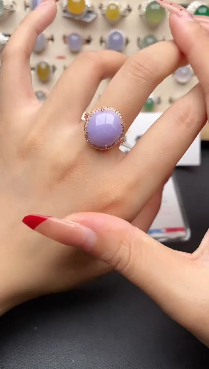 【闪购商品】翡翠戒指银S925镶嵌一物一证一礼盒