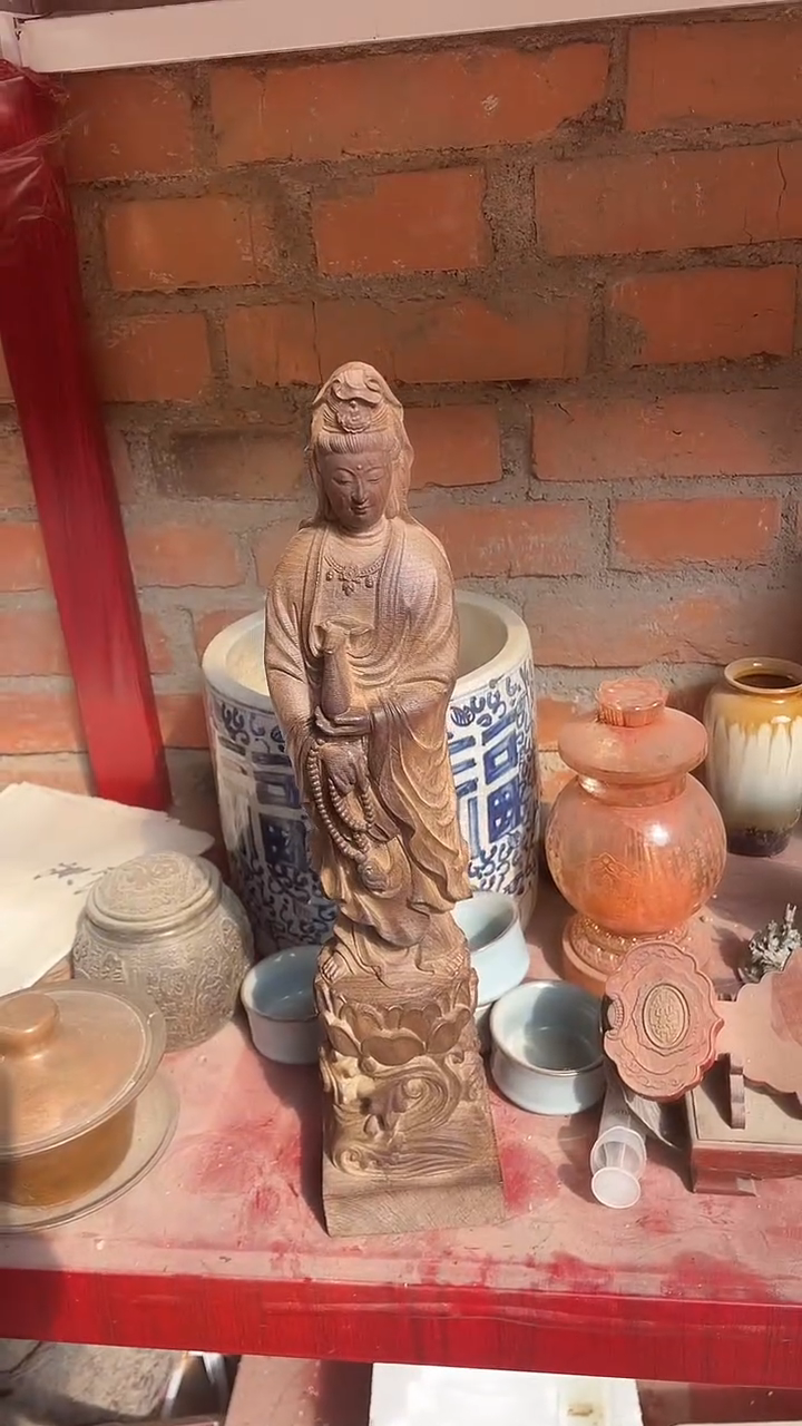 【闪购商品】木木雕新年快乐香木摆件