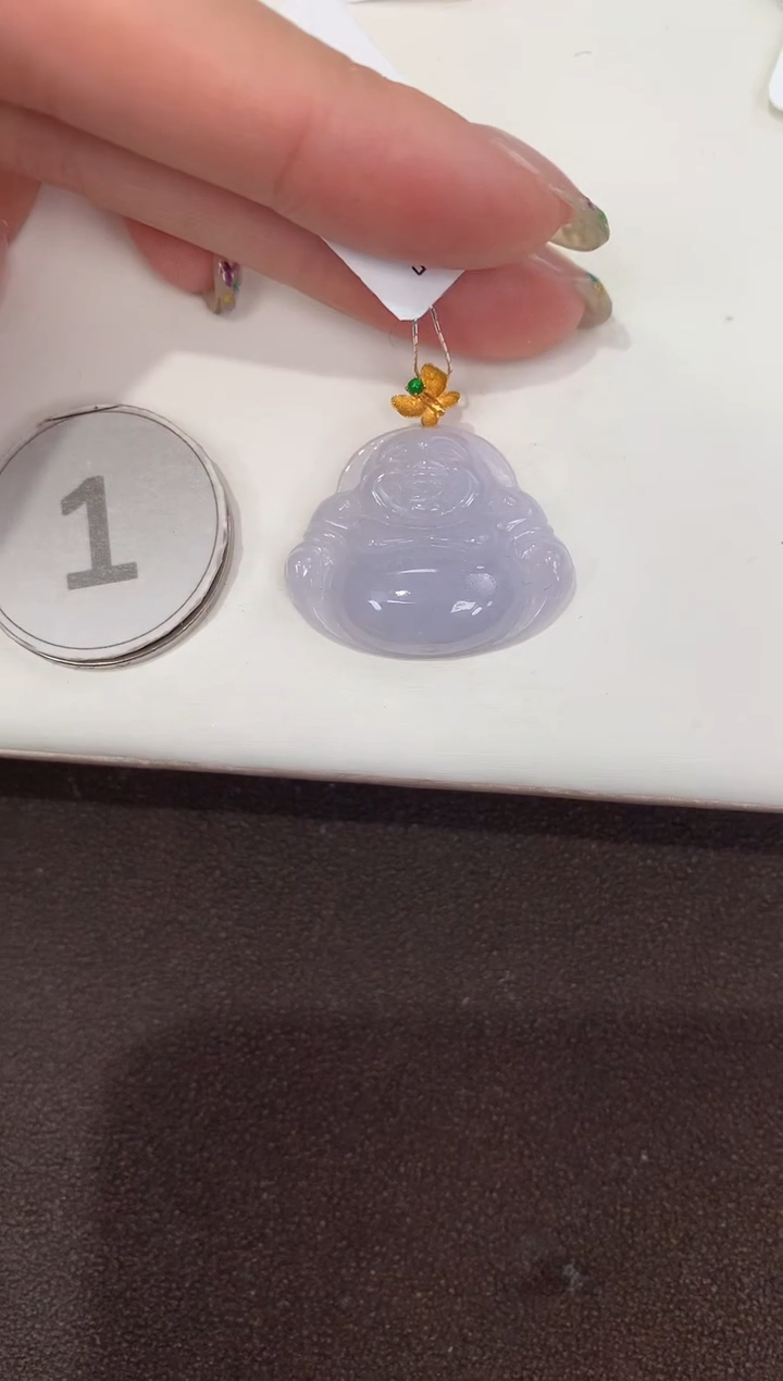 颈饰18K金镶嵌翡翠天然缅甸A货翡翠