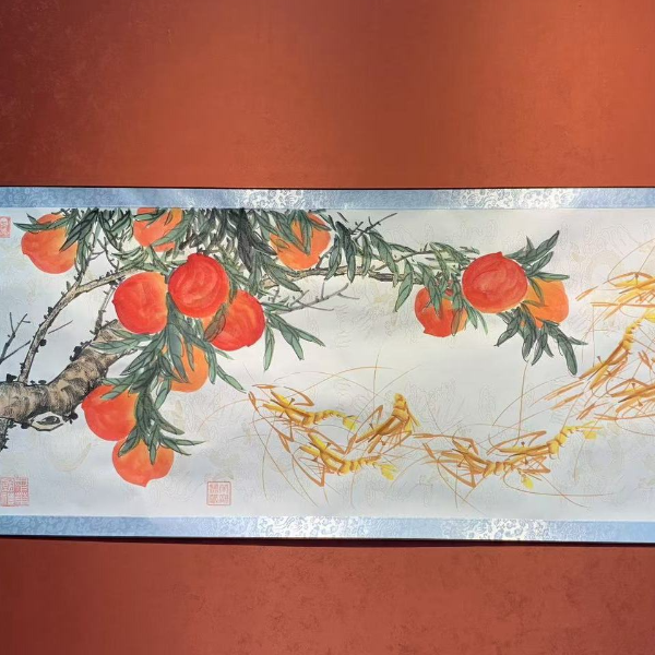 张光兴作品 长寿富贵 六尺白龙