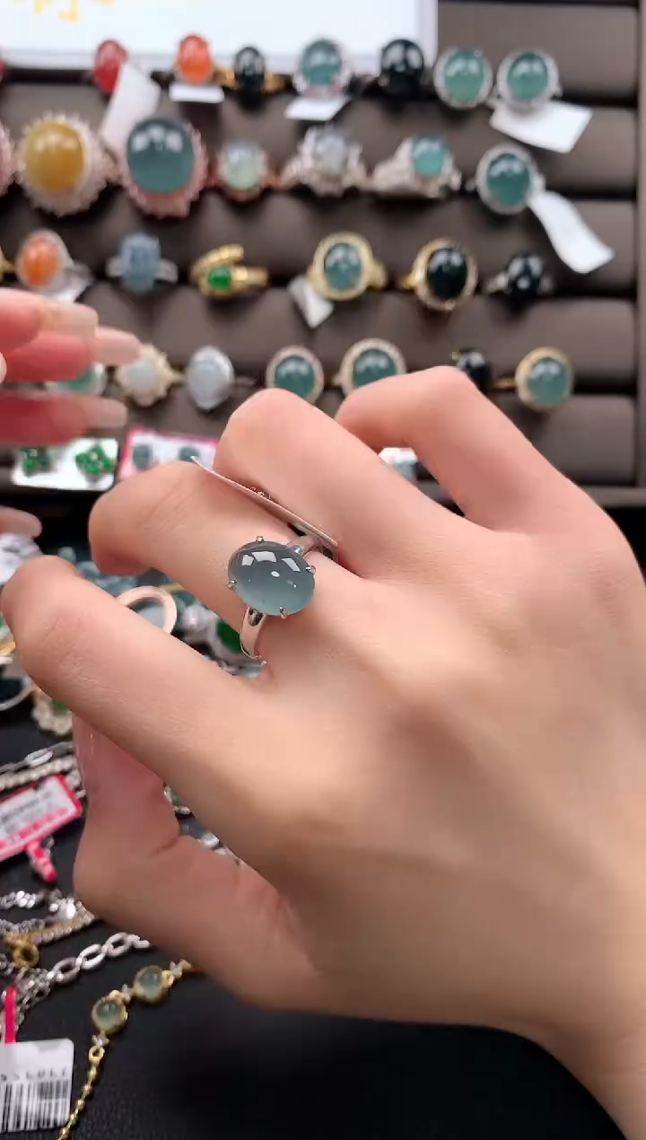 【闪购商品】翡翠戒指银S925镶嵌3213213