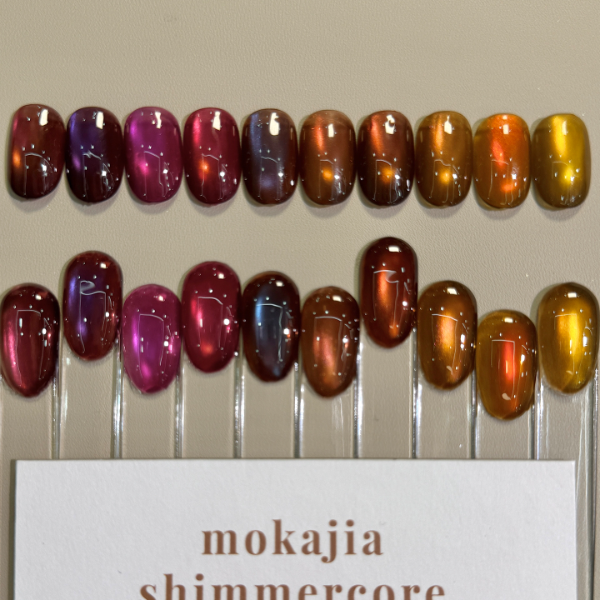 MC摩卡甲新品琥珀流光猫眼10色双光玻璃珠猫眼秋冬爆款显白甲油胶