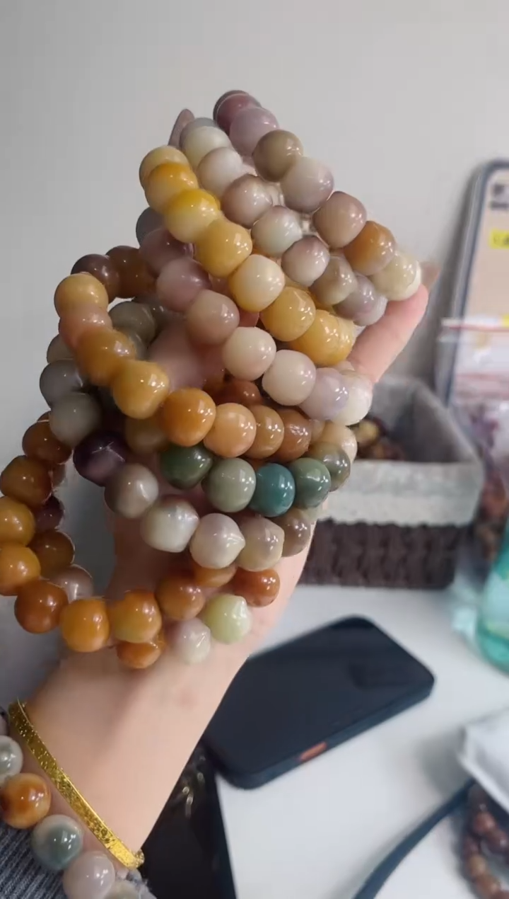 手串菩提根/象牙果i34紫美人玉化猫猫头13mm手串瑕疵不补随机