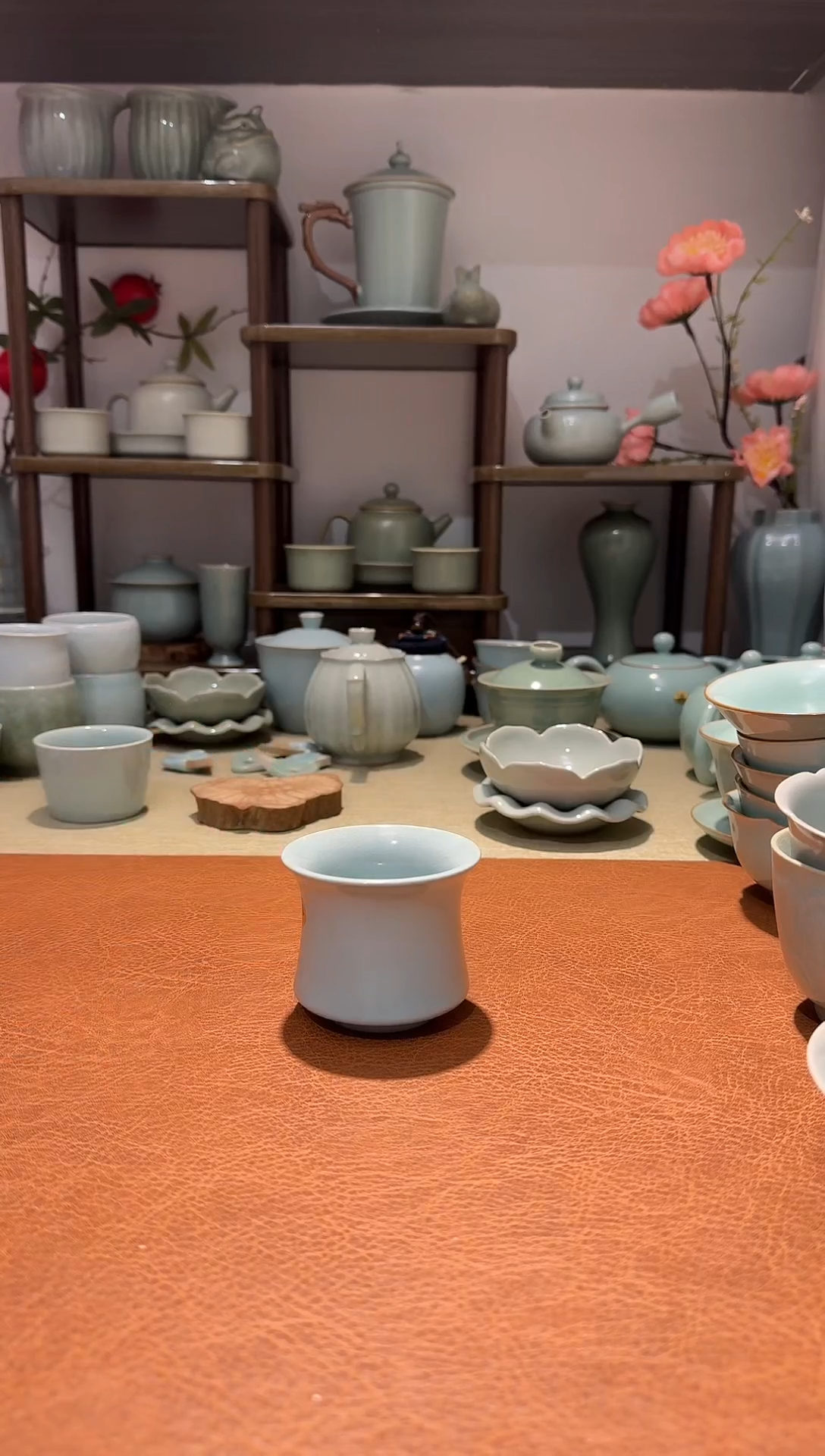 其他034束腰杯 仿古月白釉瑕疵 主人杯品茗杯*