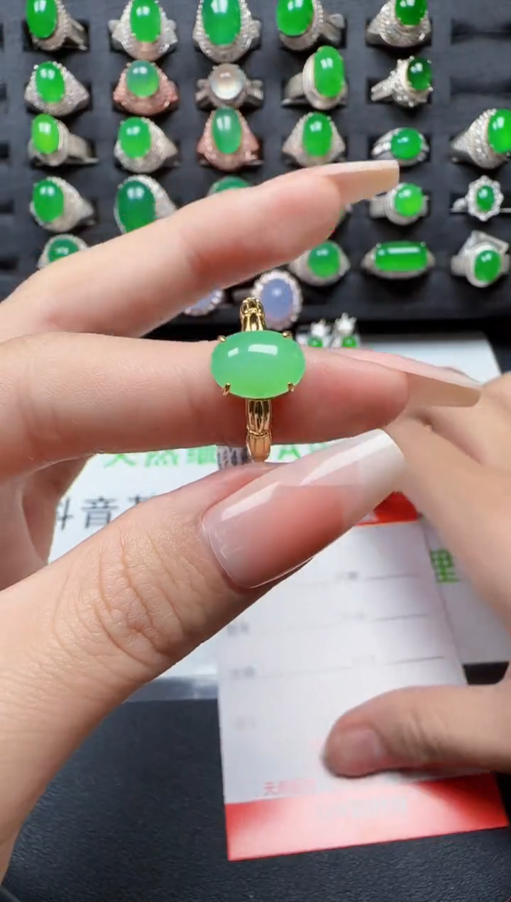 【闪购商品】翡翠戒指银S925镶嵌3341