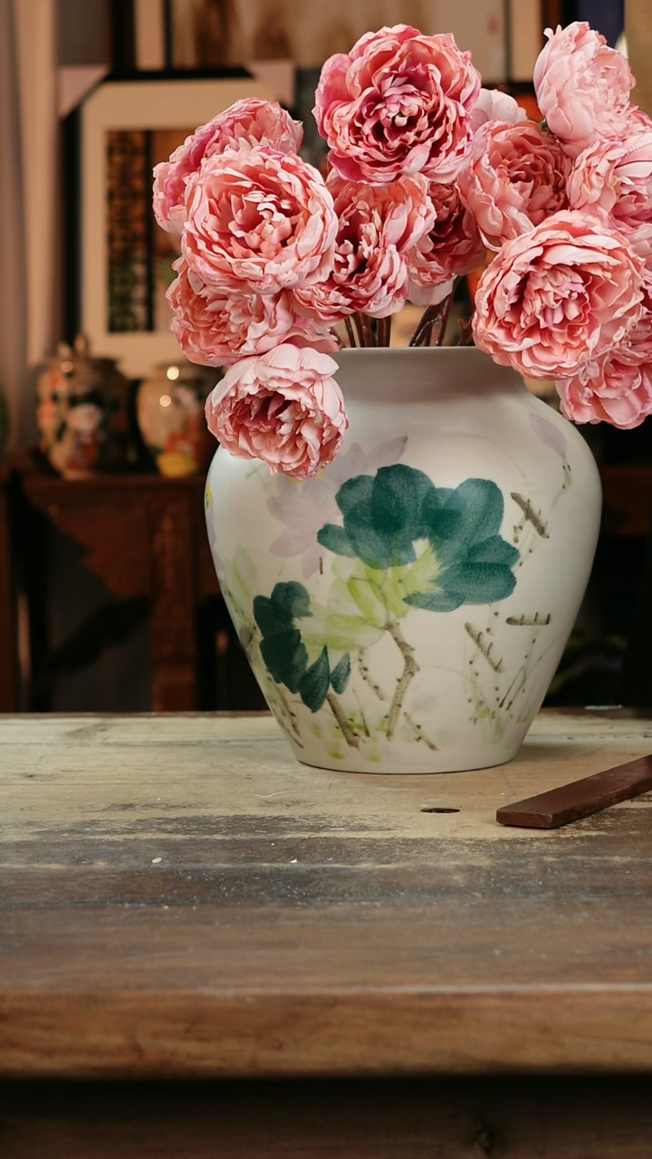 【闪购商品】瓷片景德镇纯手工釉下彩精品花瓶