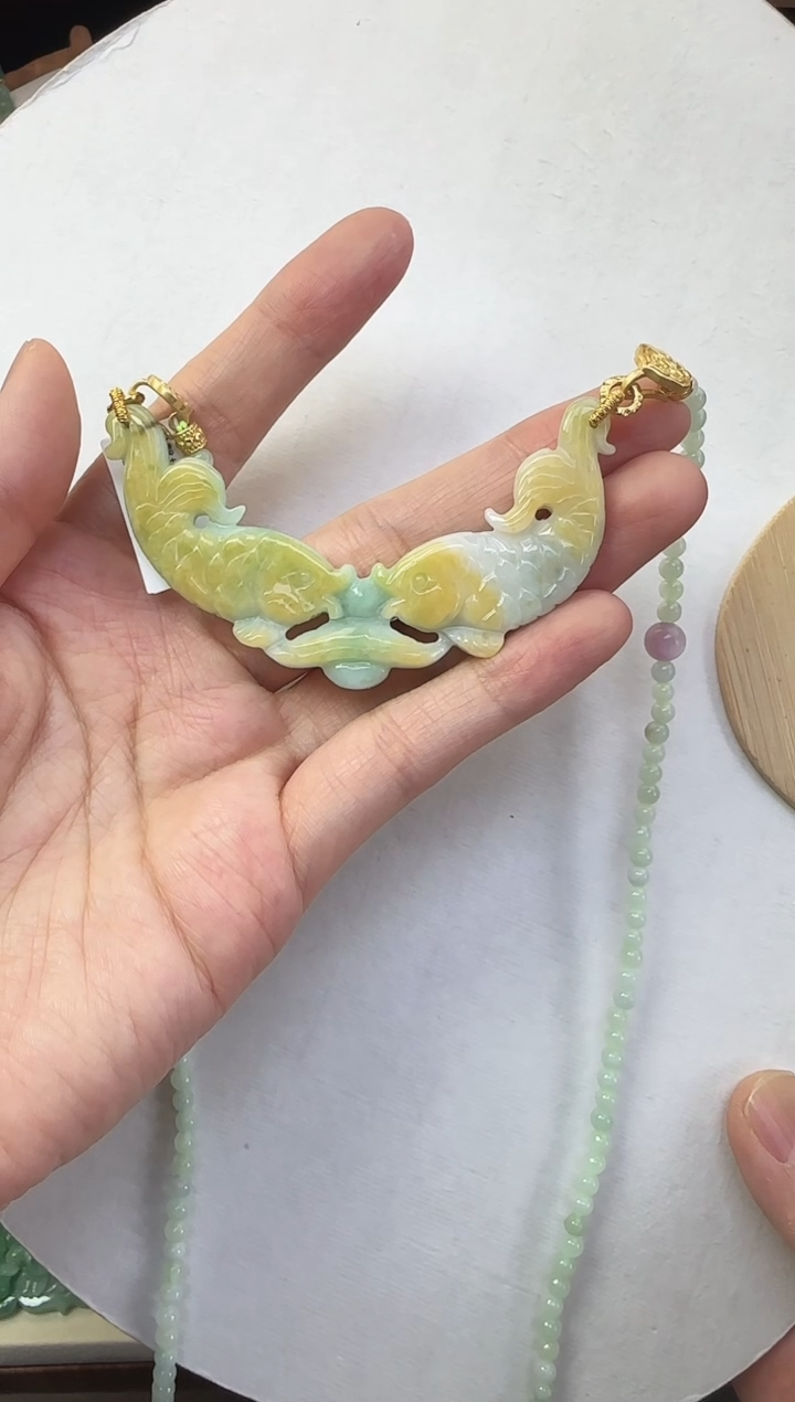 翡翠未镶嵌颈饰国风原创