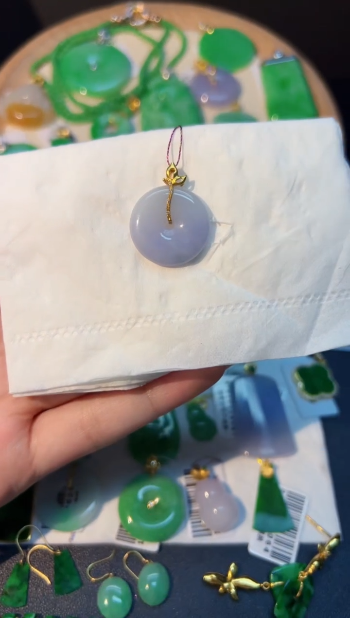 【闪购商品】翡翠颈饰18K金镶嵌Y缅料A货/支持复检/一件