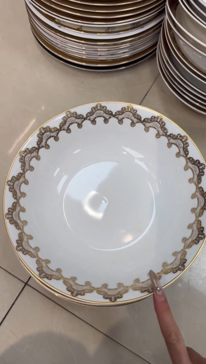 【闪购商品】瓷片9英寸汤碗福利款 微瑕 2个