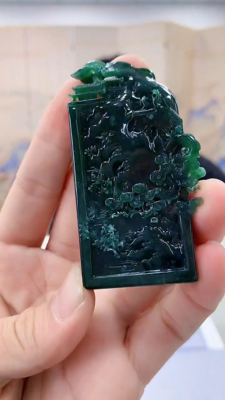 【闪购商品】定制翡翠未镶嵌5153bb-毛货挂件117