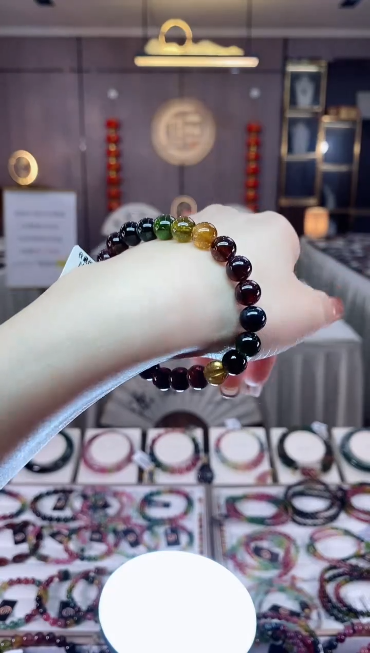 【闪购商品】碧玺单圈手串8mm+未镶嵌一物一证dan