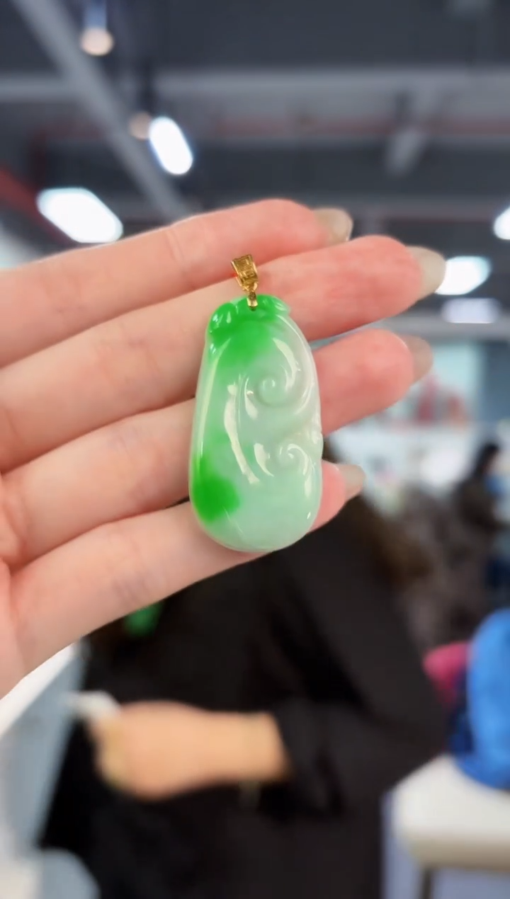 【闪购商品】翡翠颈饰18K金镶嵌缅料A货/支持复检/一件