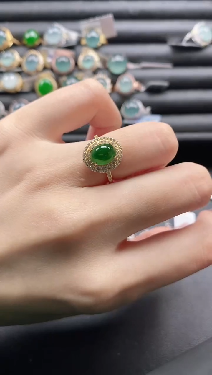 【闪购商品】翡翠戒指银S925镶嵌1111