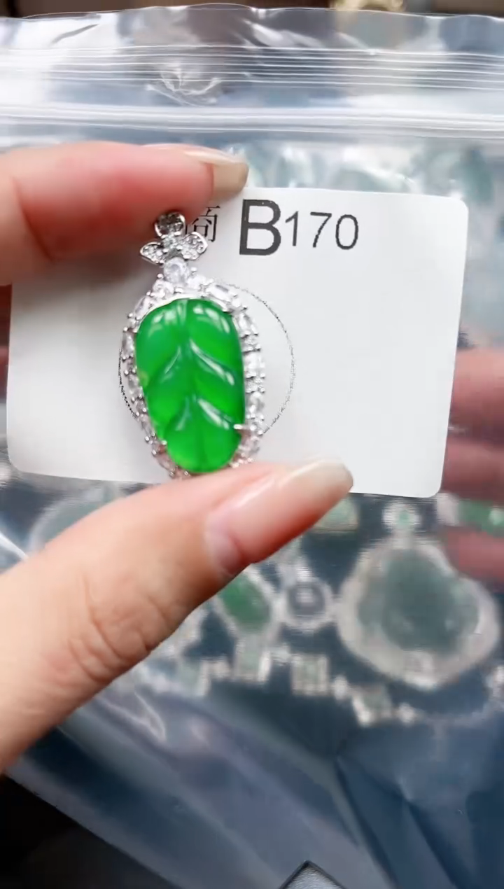【闪购商品】翡翠颈饰未镶嵌赠皮绳170
