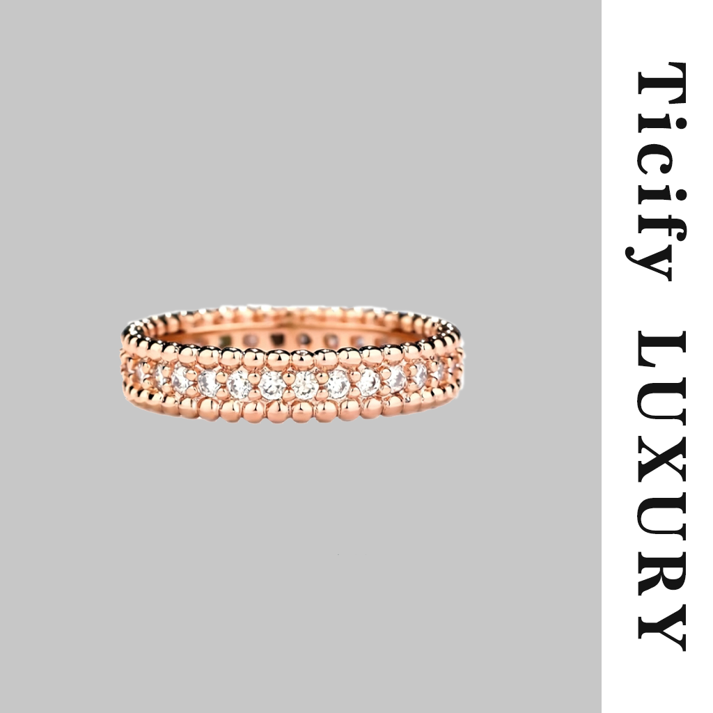 合金合成锆石戒指 【镀K金】珠珠排戒百搭满钻窄版