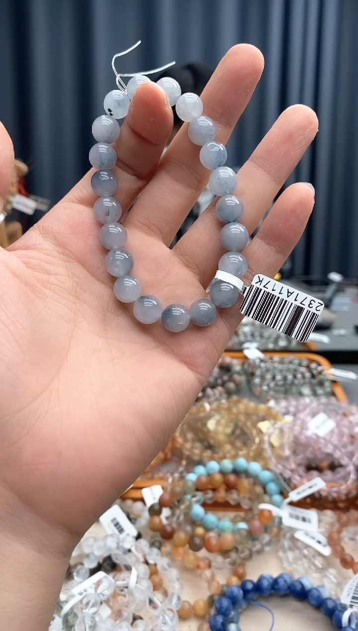 水晶手链未镶嵌安*~蓝兔毛