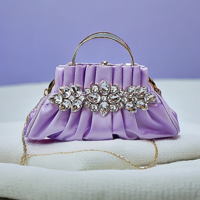 法系蓝涵【赫本女神】镶钻时尚手提名媛包韩版高档轻奢小包包手拎包