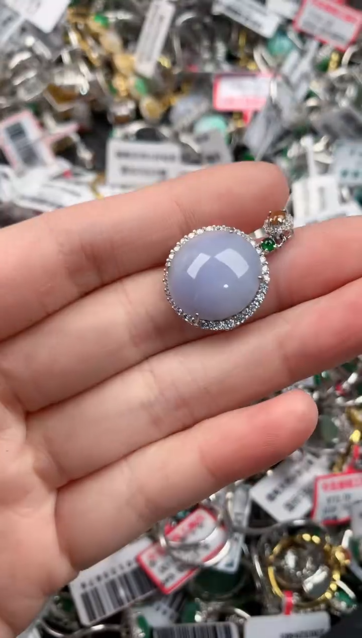 银S925镶嵌戒指翡翠444---2