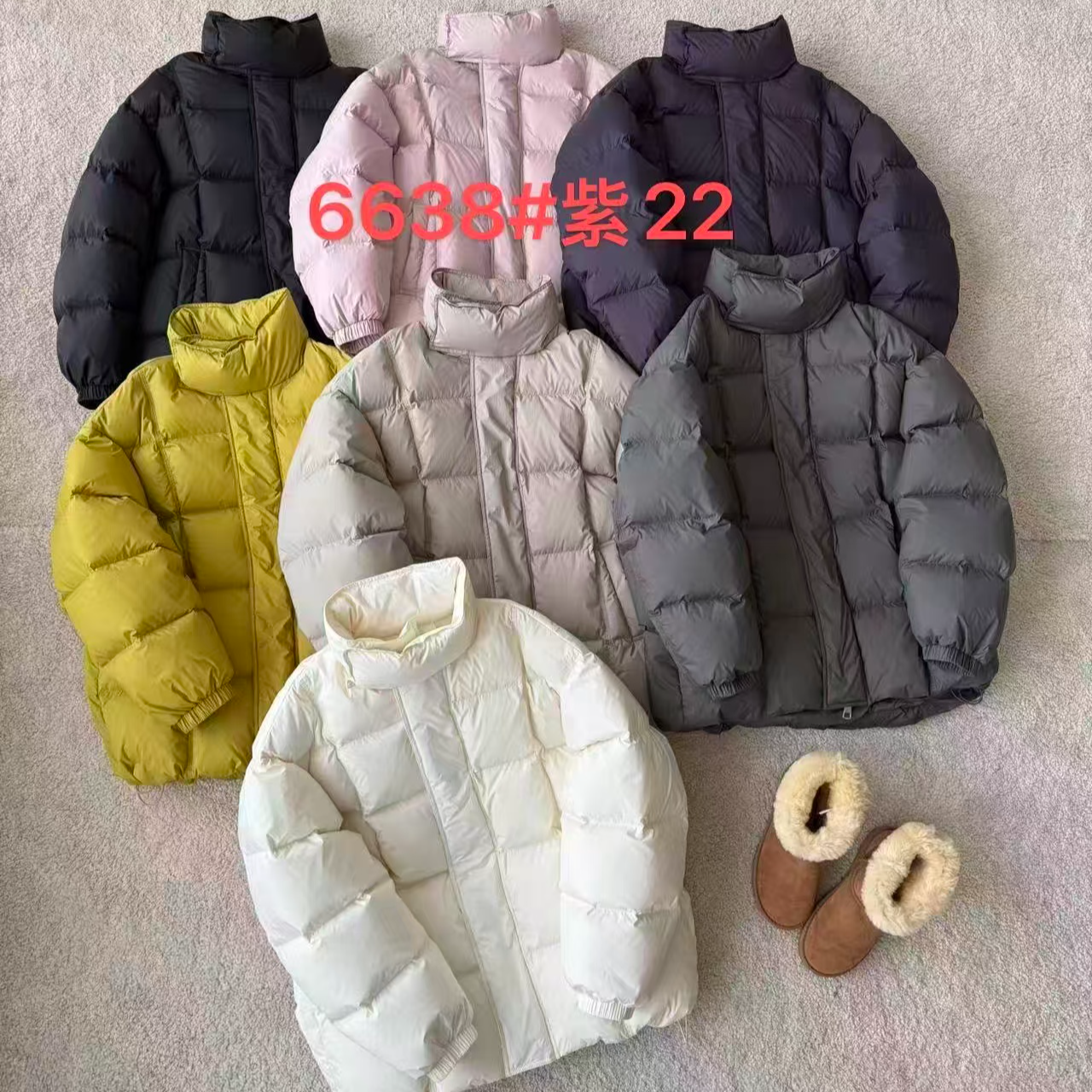 小柒-十三行MOCHA DAN女立领休闲风厚款女款羽绒服纯色6638#