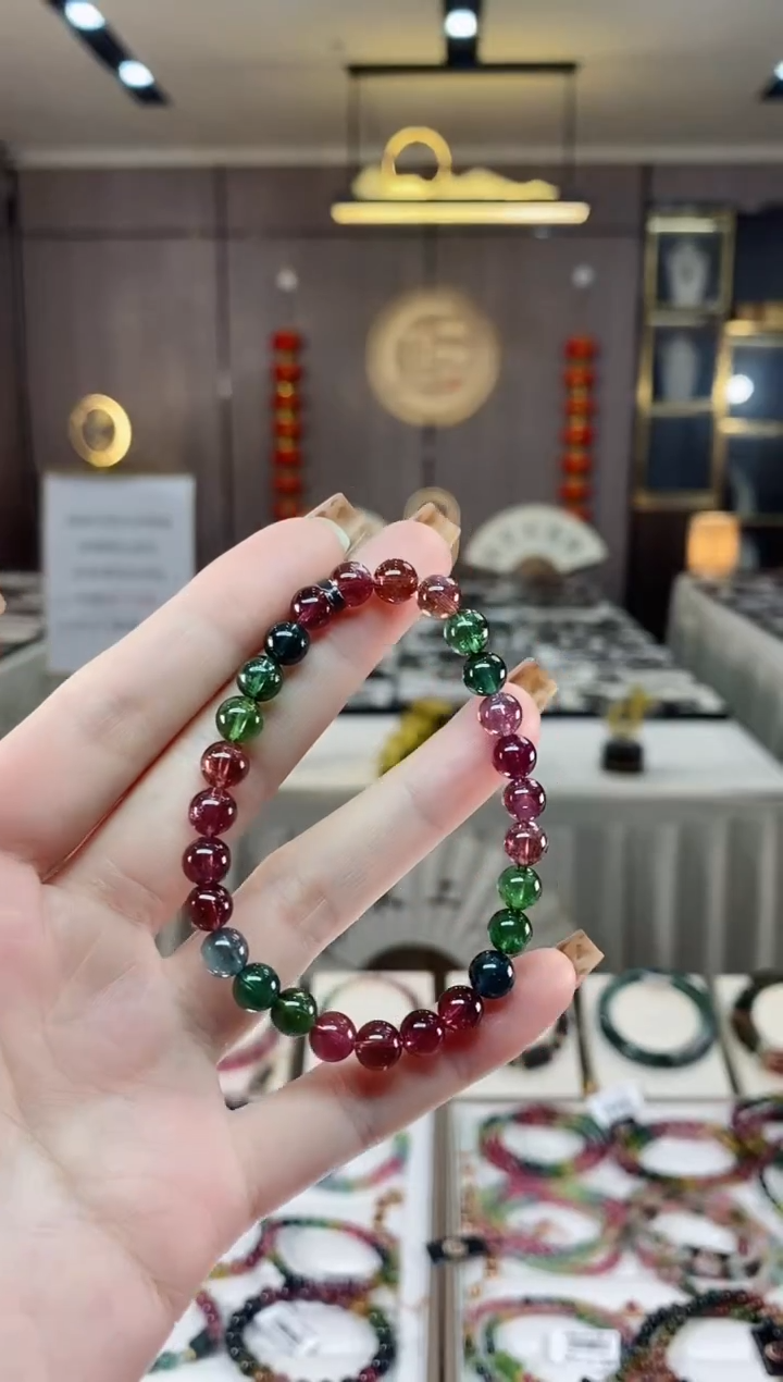 【闪购商品】碧玺收藏级单圈手串6mm+未镶嵌一物一证dan