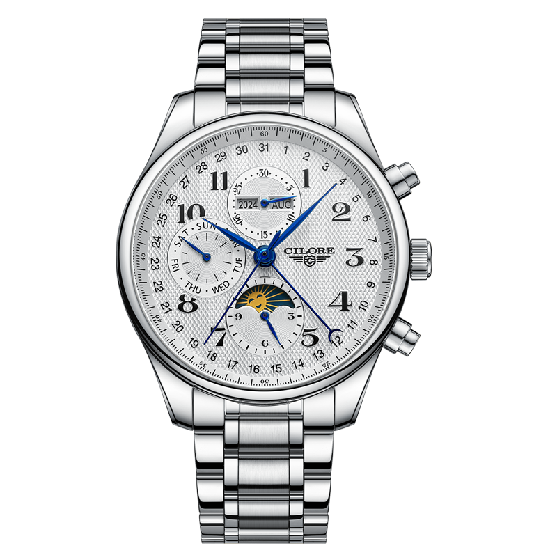 八针月相系列 男士全自动多功能机械表（林总）