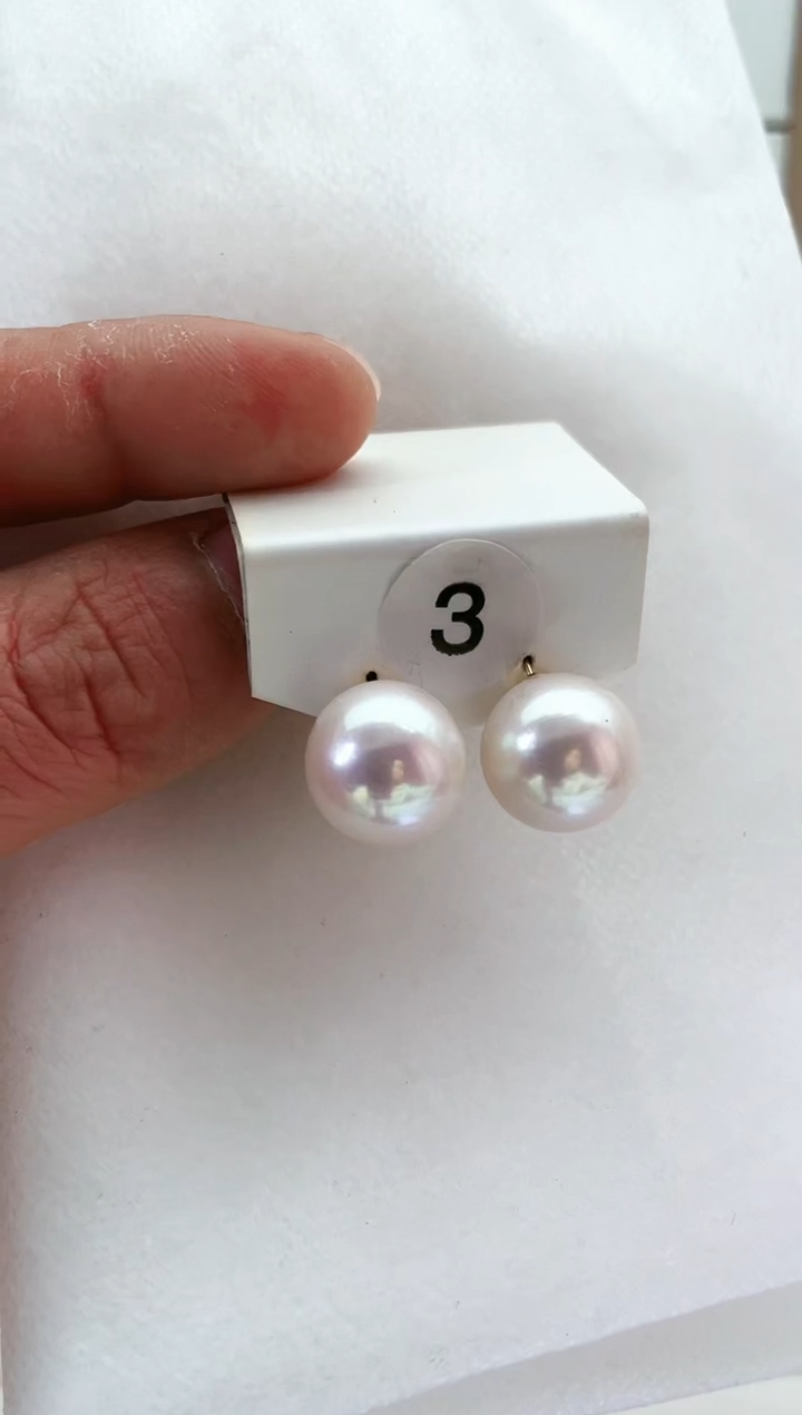 【闪购商品】淡水珍珠耳饰18K金镶嵌1415