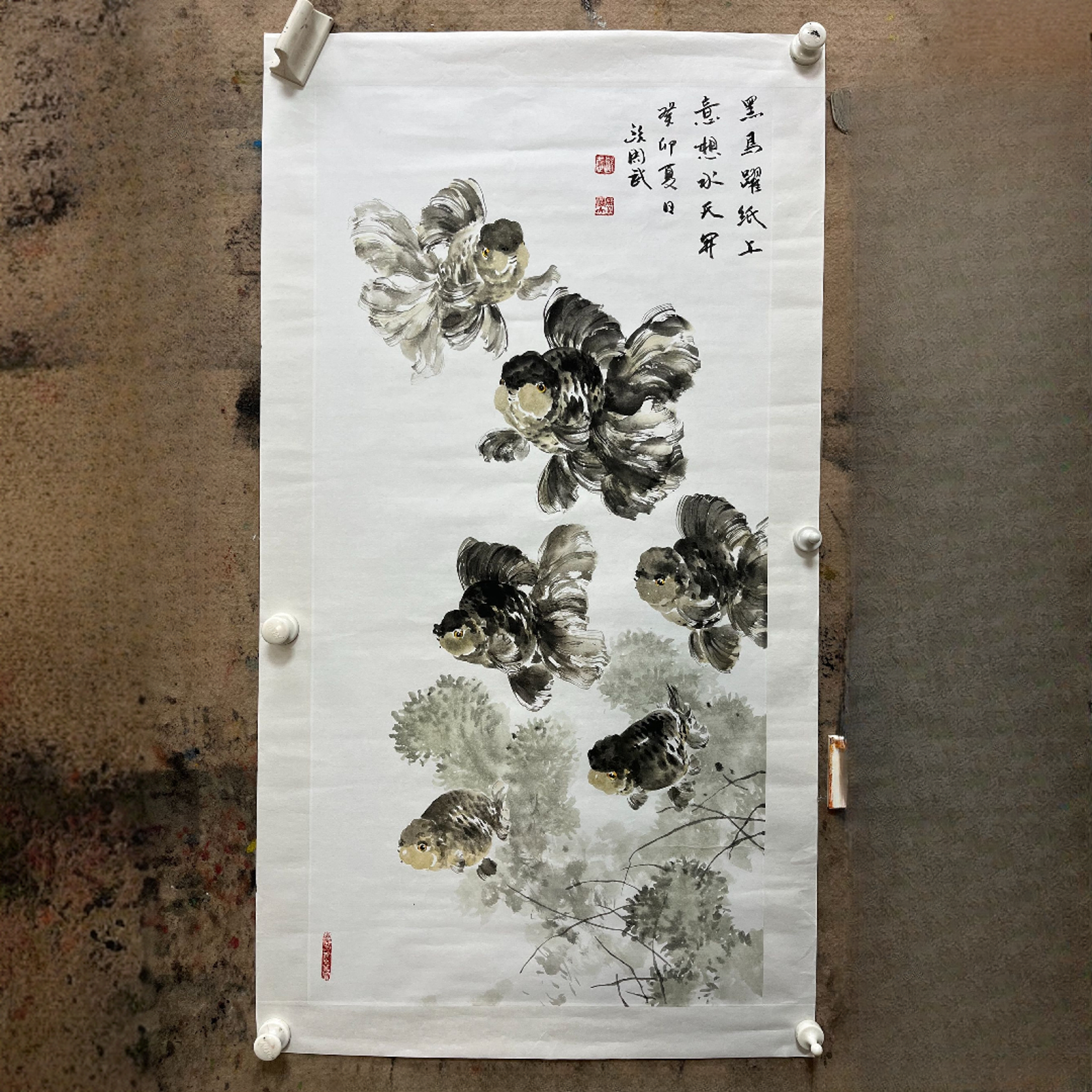 欧武水墨国画金鱼（粉丝特惠）