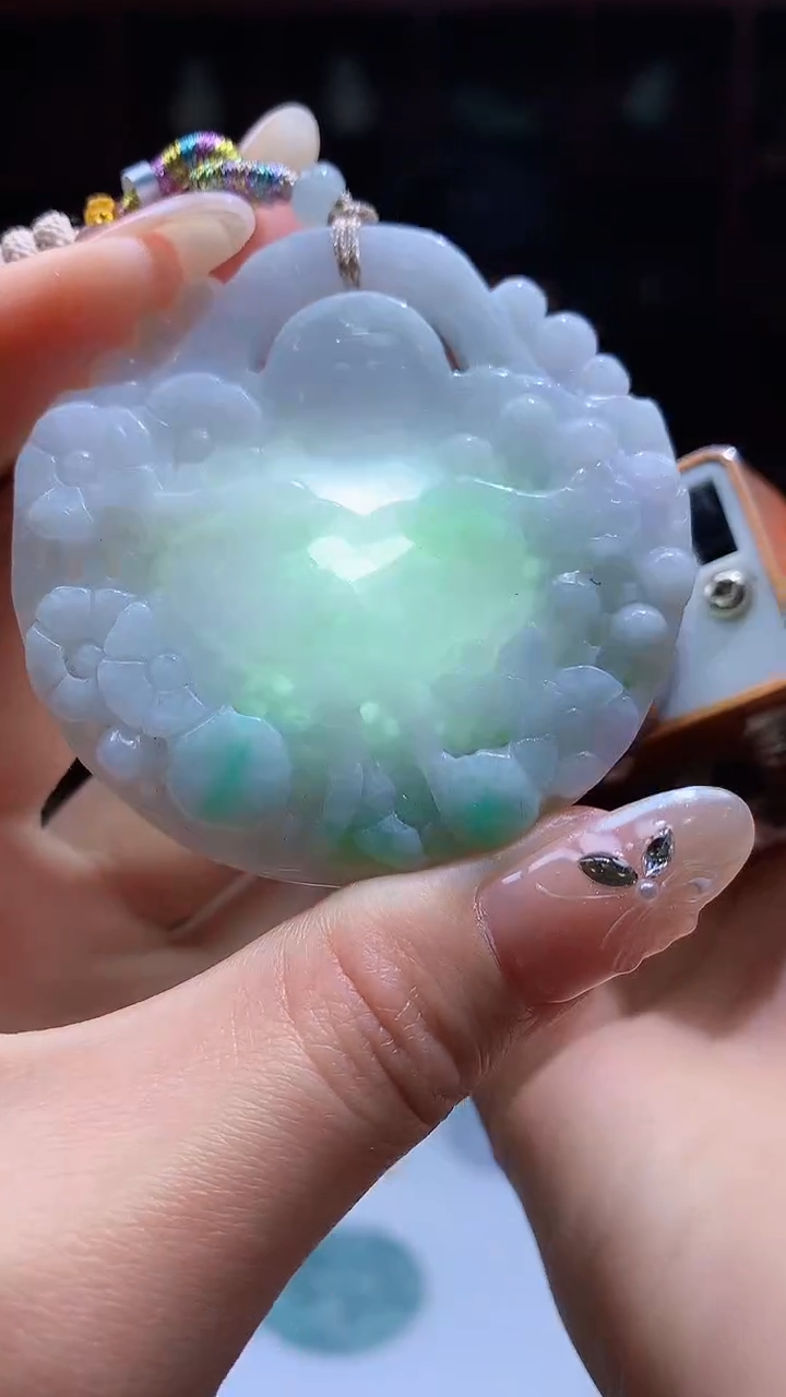 【闪购商品】定制翡翠未镶嵌8046jj-毛货挂件7