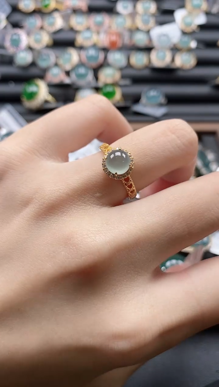 【闪购商品】翡翠戒指银S925镶嵌515111