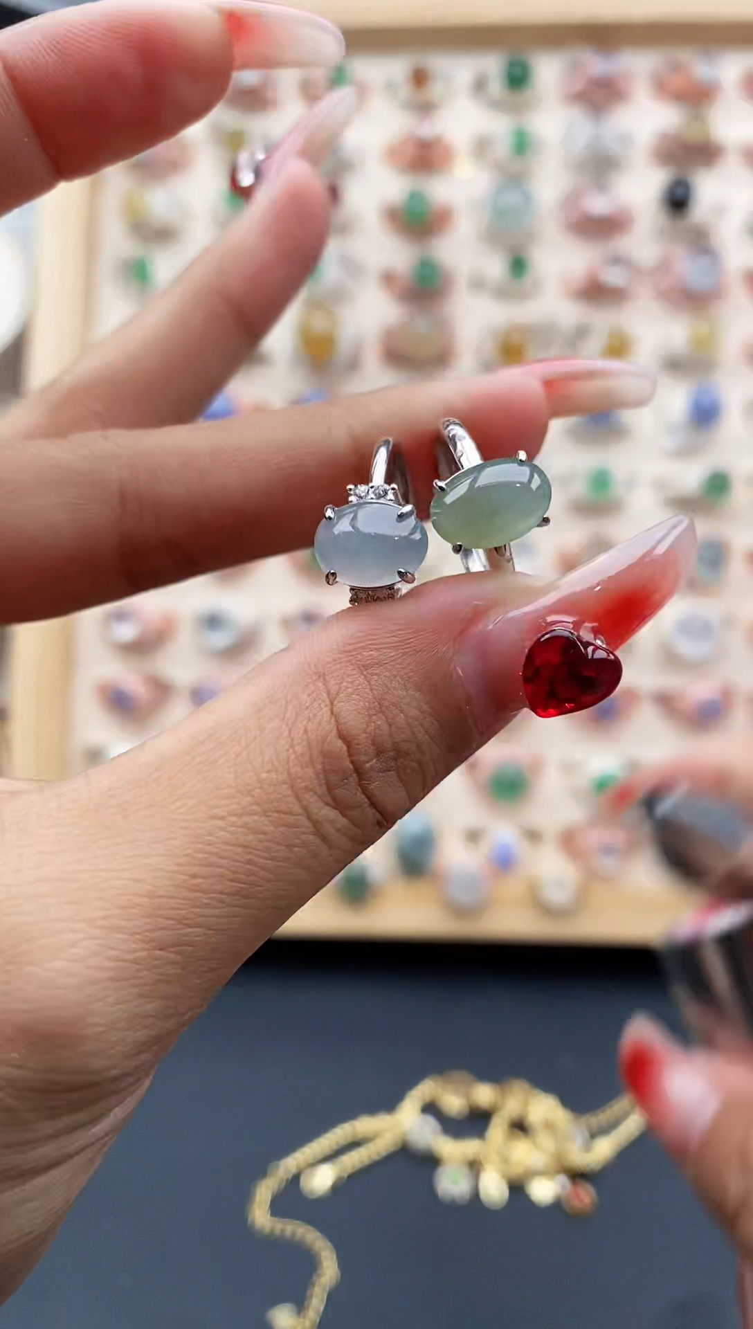 【闪购商品】翡翠戒指银S925镶嵌缅甸A货天然翡翠333  10+9