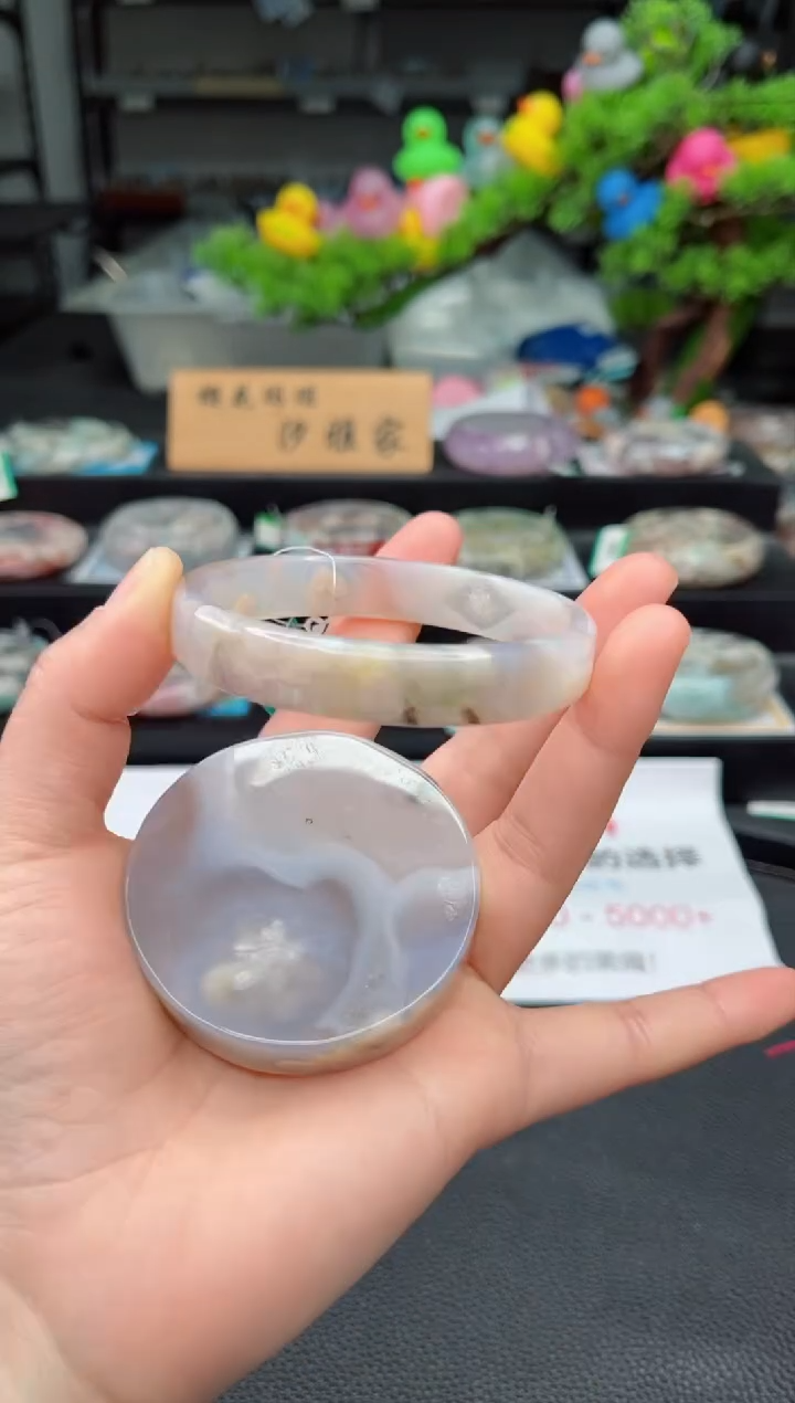 【闪购商品】石英质玉未镶嵌手镯60圈口（赠品镯心）1648707
