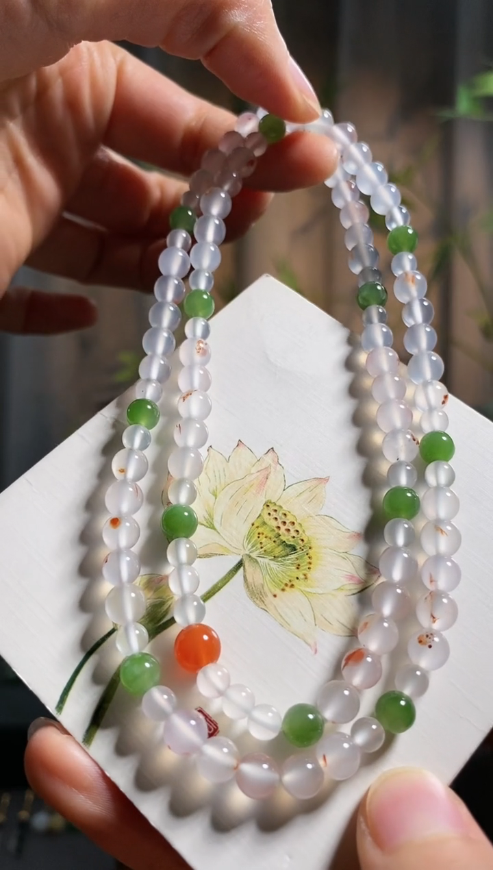 【闪购商品】南红玛瑙颈饰未镶嵌，南红冰飘荔枝冻多圈