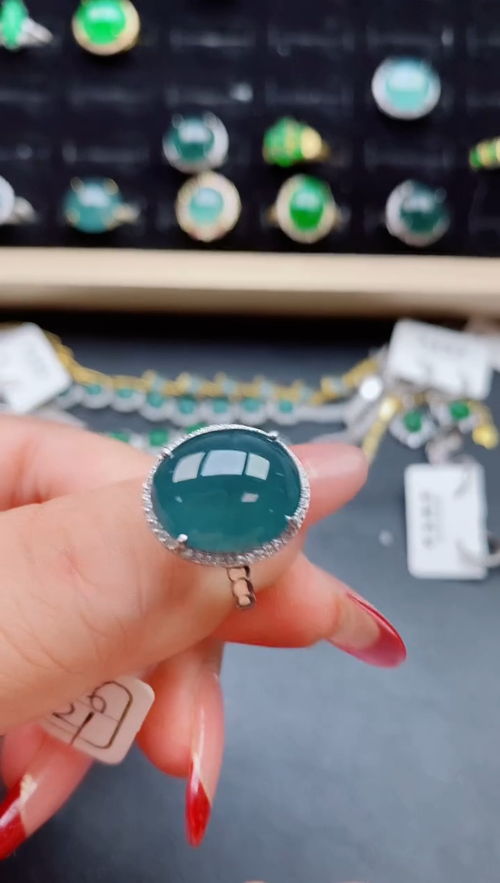 【闪购商品】翡翠戒指银S925镶嵌32321