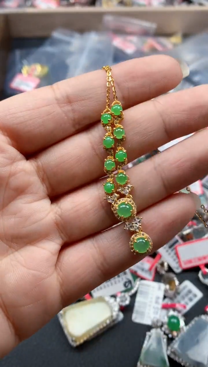 银S925镶嵌戒指翡翠天然A货缅甸翡翠