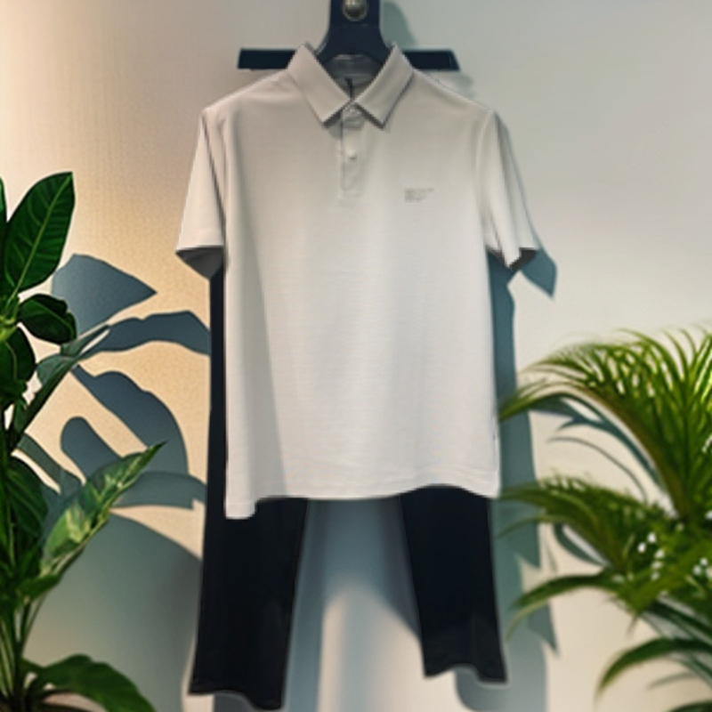 68208裤251226针织Polo衫男男款薄款常规款休闲白色短袖常规免烫