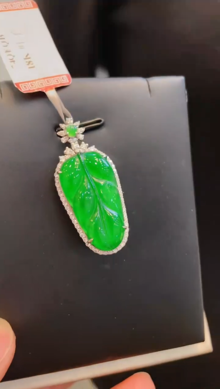 【闪购商品】翡翠颈饰18K金镶嵌A72天然A货翡翠