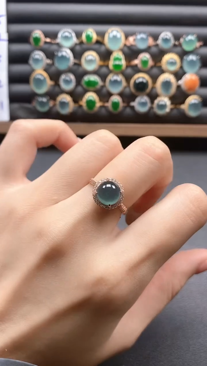 银S925镶嵌戒指翡翠51151